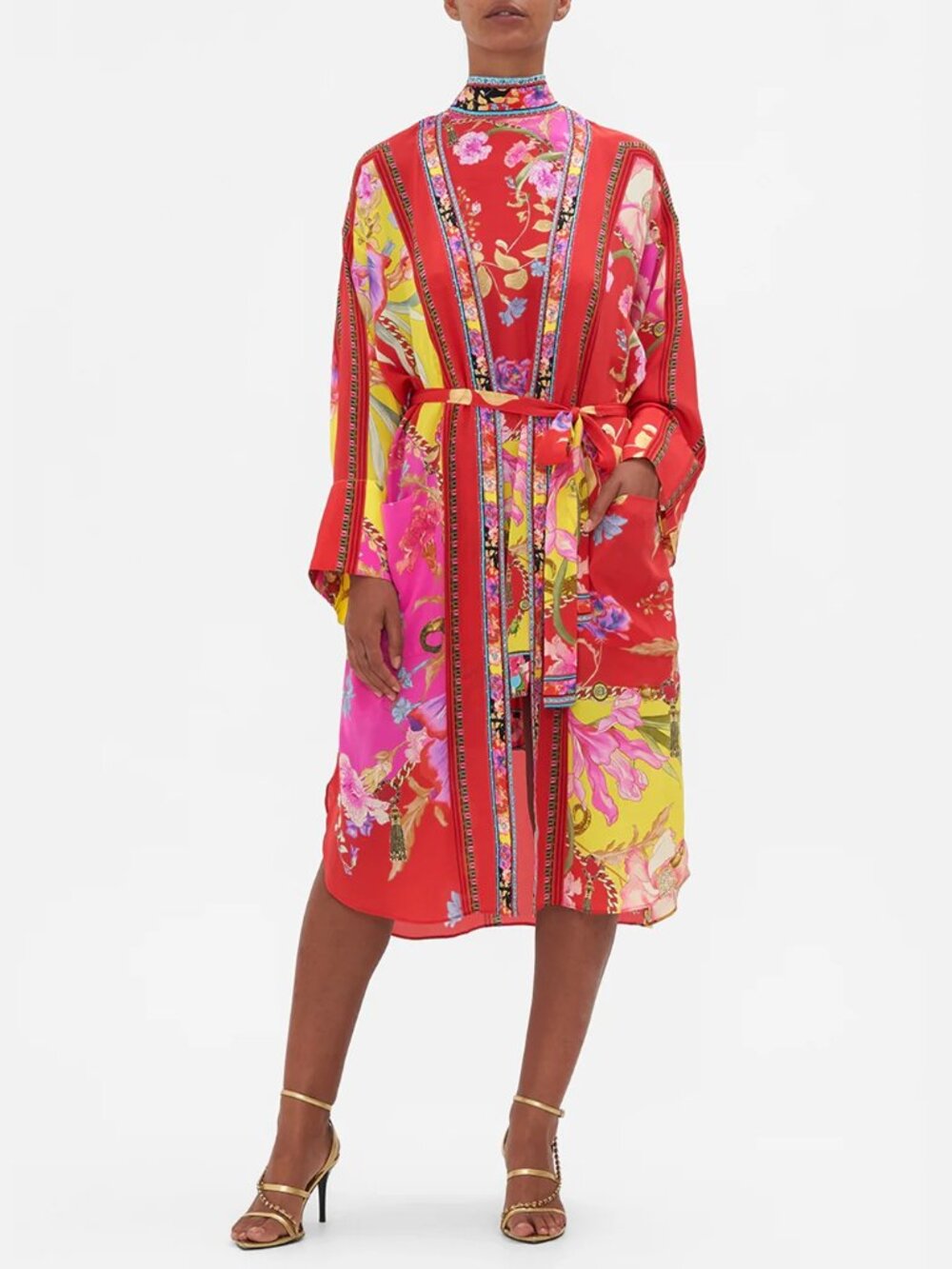 Camilla The Beetles Midi Layer Kimono Robe Patch Pocket Size Large